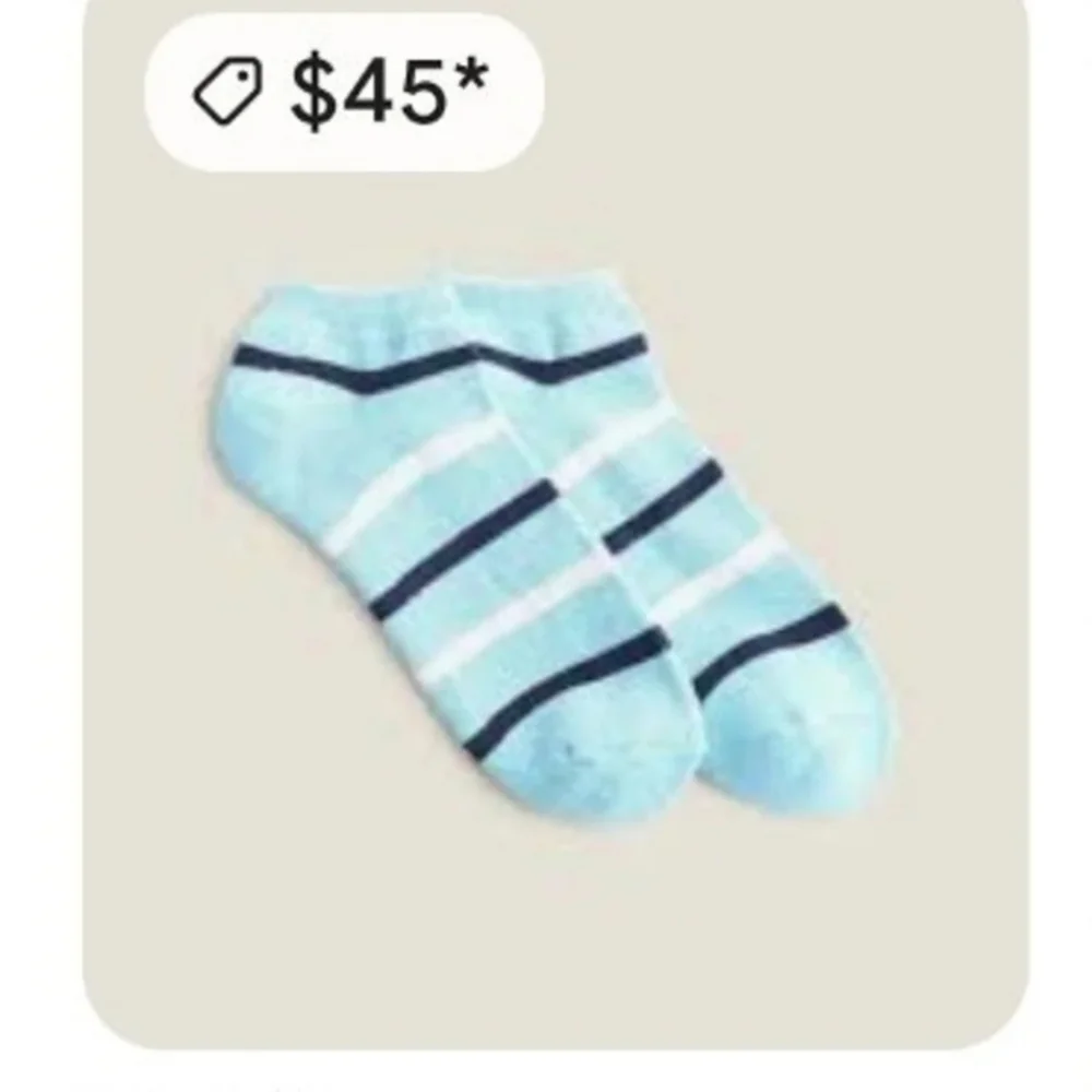 J.CREW NAVAL STRIPE ANKLE SOCKS Men's/Unisex M/L BNWT SO 1 LEFT!